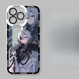 Genshin Impact Arlecchino The Knave Ốp Lưng Cho Iphone 11 12 13 14 15 Pro Max 6 6S 7 8 Plus 7Plus 12 Mini XS Max XR SE 2022 Vỏ Mềm Trong Suốt TPU Vuông Bảo Vệ Toàn Diện