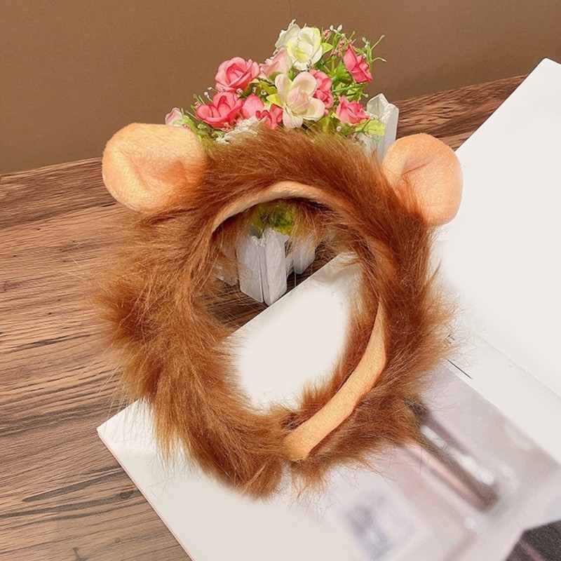 Dasbsug Hoạt Hình Sang Trọng Hairhoop Đáng Yêu Tai Sư Tử Băng Đô Quấn Tóc Lễ Hội Âm Nhạc Băng Đô Quấn Tóc Roleplay Đảng Mũ Trưởng Thành Cô Gái Headb