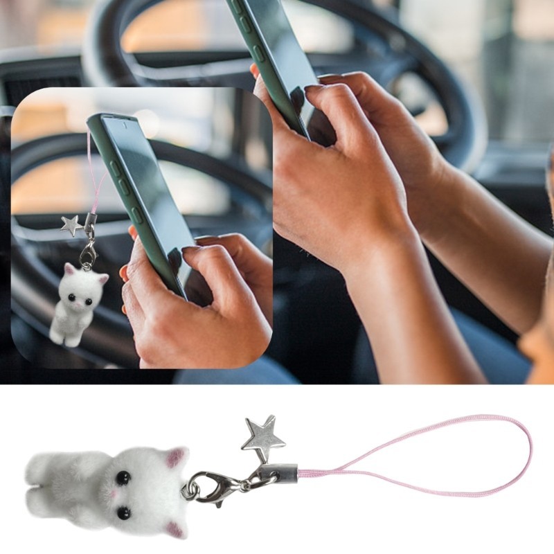 Jenniferab Điện thoại động vật Charm Móc khóa Mặt dây chuyền quyến rũ Thích hợp cho điện thoại di động và móc khóa