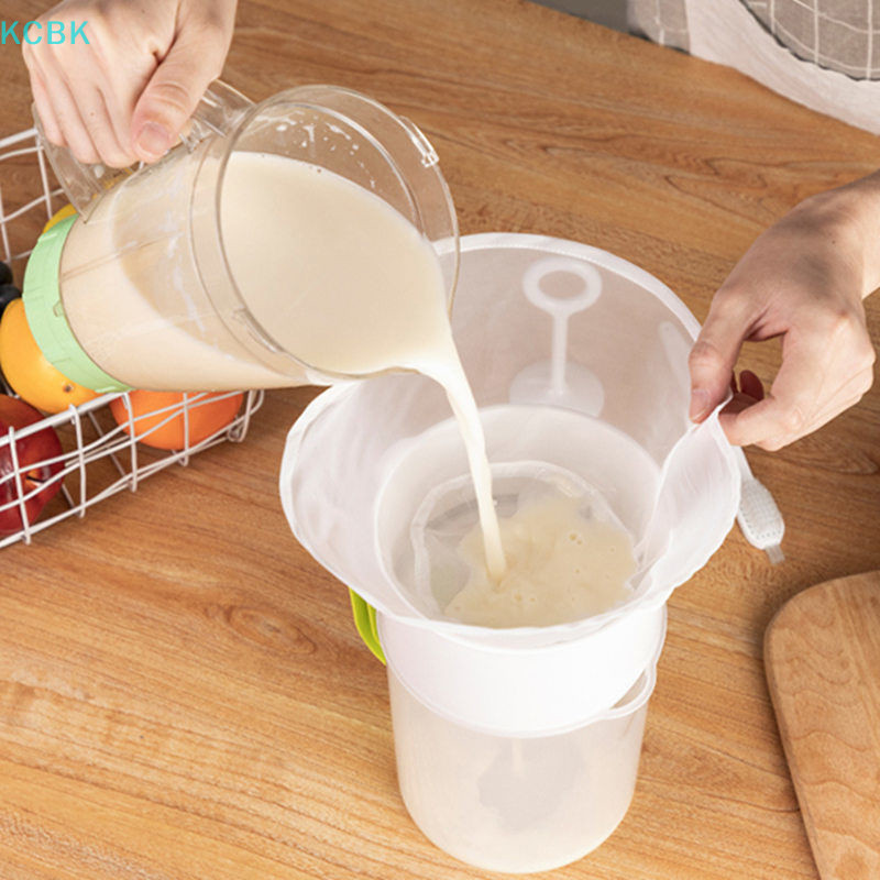 [Kc] 1 Túi Lưới Lọc Sữa Đậu Nành Túi Lưới Lọc Chất Lỏng Nylon Túi Lưới Lọc Cà Phê Sữa Túi Lưới Bóp Có Thể Tái Sử Dụng Dụng Dụng Cụ Nhà Bếp [BK]