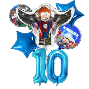 Bộ bóng bay Roblox đồ dùng dự tiệc sinh nhật cho trẻ em, bóng bay kỹ thuật số 1-10 tuổi, bóng bay lá nhôm hoạt hình