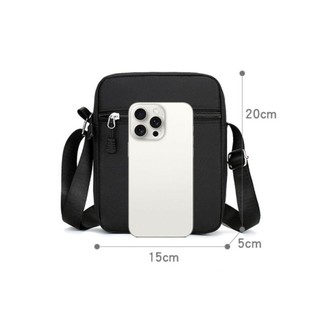 [COD] Túi đeo vai NOOKSTORY, Túi đeo chéo Mini màu đen, Túi điện thoại di động bền bỉ cho nam