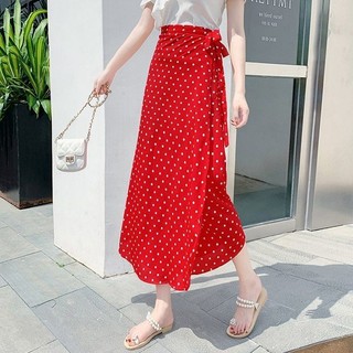 Một Mảnh Váy Cao Cấp Phối Ren Ôm Hơn Nhìn Chấm Bi Chống Nắng Váy Giữa Chiều Dài Đi Biển Váy Dài