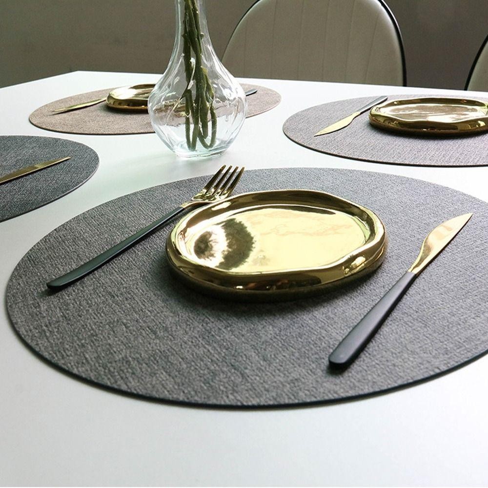 Tấm lót bàn tròn ELLSWORTH, Thảm trải bàn lớn 33cm, Bàn ăn Coaster chống trượt bằng nhựa PVC chịu nhiệt phong cách Bắc Âu