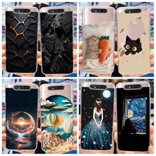 Dành Cho Samsung A80 Ốp Lưng Họa Tiết Thoáng Mát Trong Suốt Silicon Mềm TPU Điện Thoại Dành Cho Samsung Galaxy A80 A90 SM-A805F A 80 Vỏ