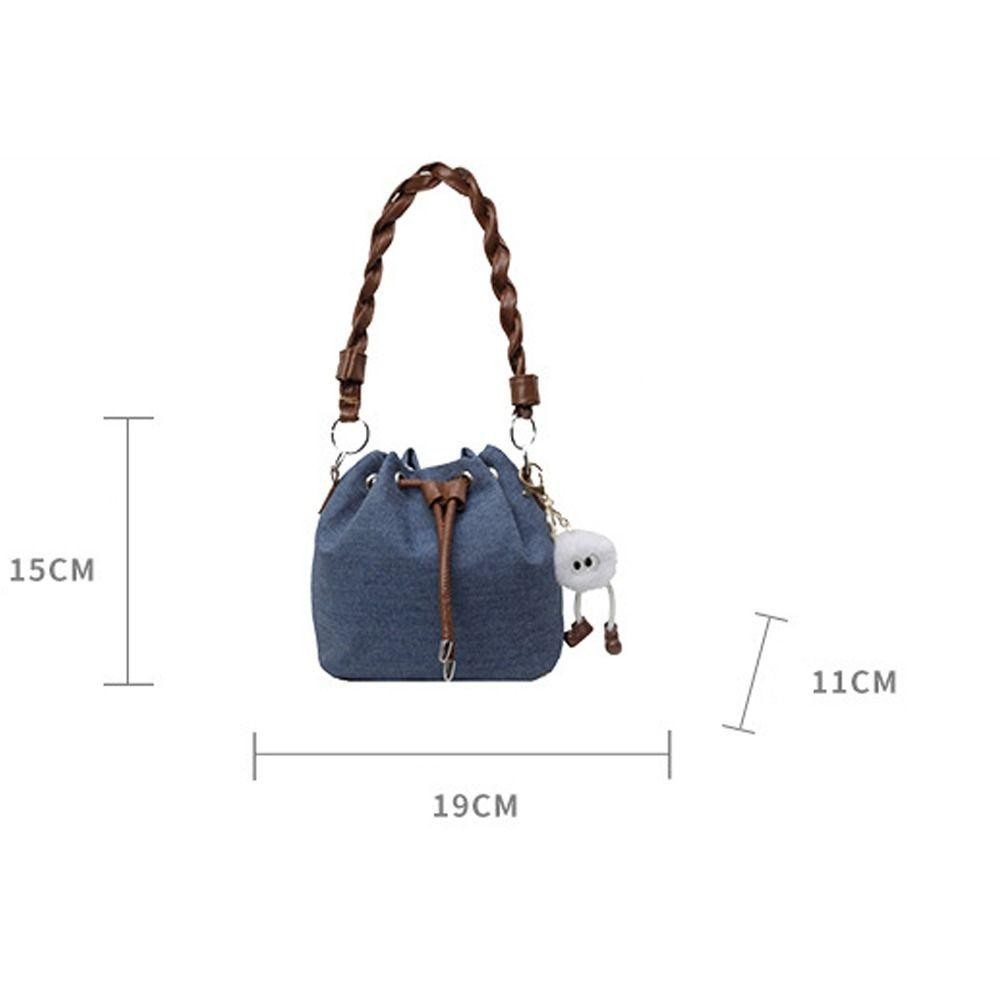 Túi xô dây rút HOBBYIN, Túi đeo vai Denim thời trang, Túi xách sáng tạo