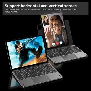 GOOJODOQ Bàn Phím Bluetooth Vỏ nhôm cho iPad Pro 11 Air 4/5/6 10.9 Bàn phím không dây có đèn nền