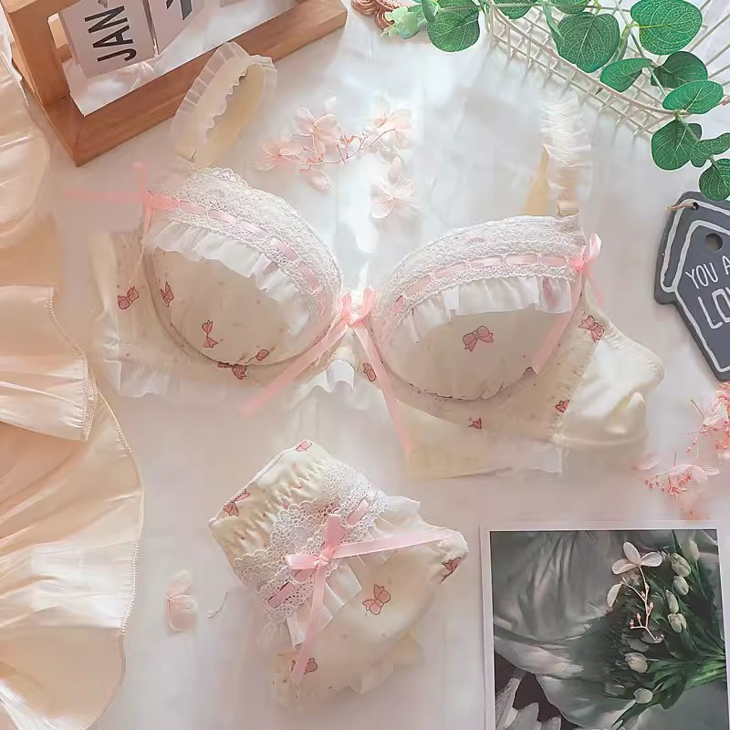 Quần lót nơ bé gái Nhật Bản tập hợp không khung có thể điều chỉnh ngực