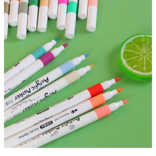 Bút Màu Vẽ Acrylic Marker 12/24/36/48/60 Màu Chuẩn, dùng để vẽ vải/giày/tường/giấy/da/ly