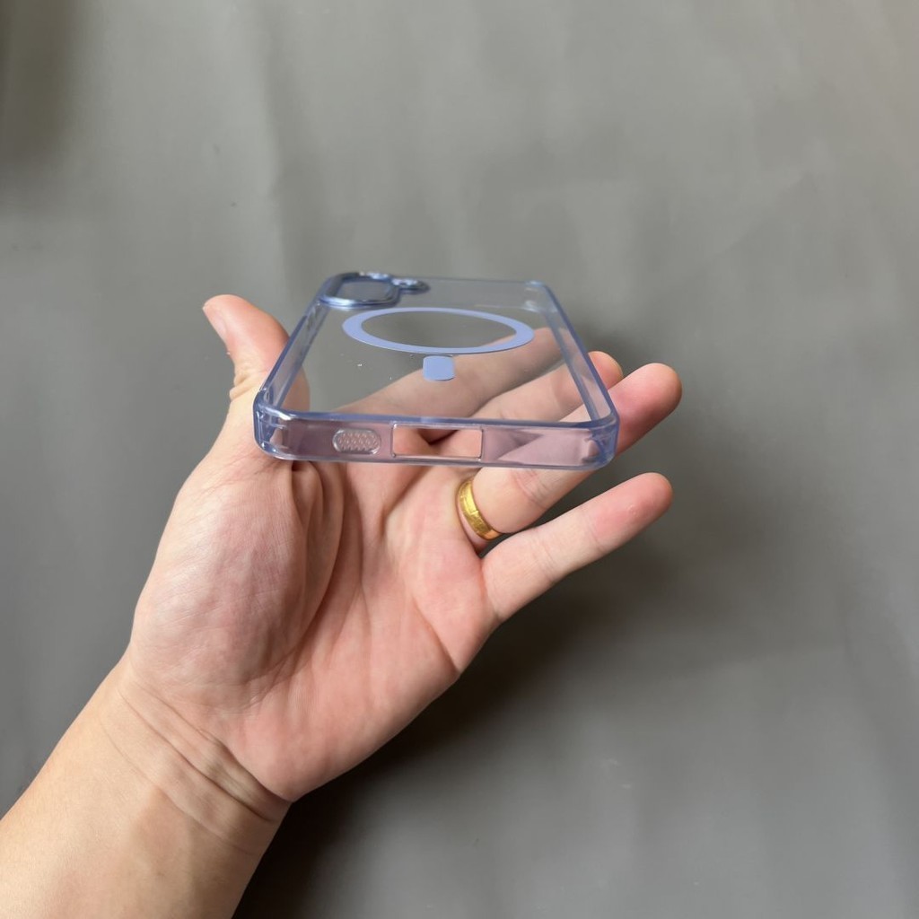 Ốp Điện Thoại Cứng Acrylic Chống Vàng Cho Samsung Galaxy S24 Ultra A16 A55 A35 S22 S23 Plus Ultra FE A16 A56 A36 Chống Sốc Trong Suốt Màu Tím Dày Magentic Cứng Bóng