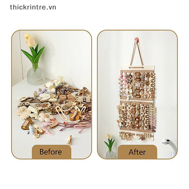 THI Tóc Nơ Tổ Chức Treo Tường Dung Tích Lớn Giá Đỡ Lưu Trữ Móc Treo Tiết Kiệm Không Gian Phụ Kiện Cho Bé Gái Phòng VN