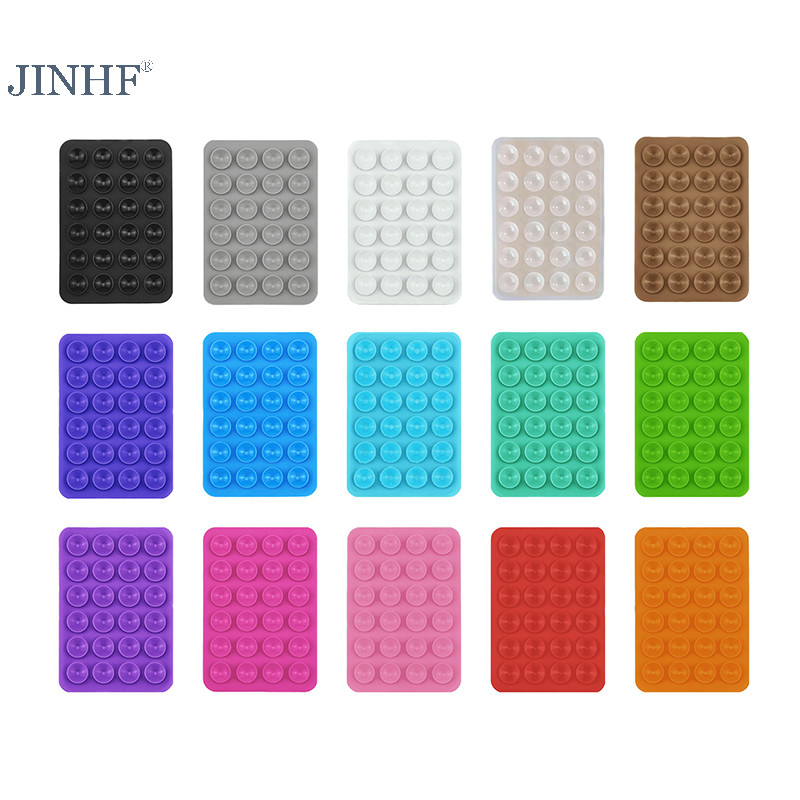 Jinhf Tấm Hút Silicon Trong Suốt Cho Điện Thoại Cố Định Hút Cốc Hút Lưng Dính Cao Su Silicon Hút Miếng Lót Cho Tấm Cố Định HOT