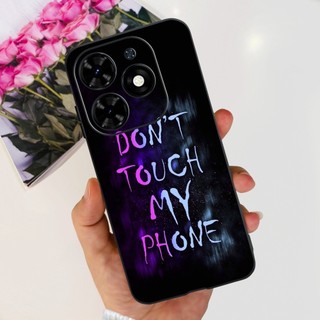 Dành Cho Tecno Spark Go 2024 BG6 Ốp Lưng Hoa Phong Cách Mới Hoạt Hình Silicon Màu Đen Mềm Mại Cho Tecno Pop 8 Pop8 BG6h Vỏ