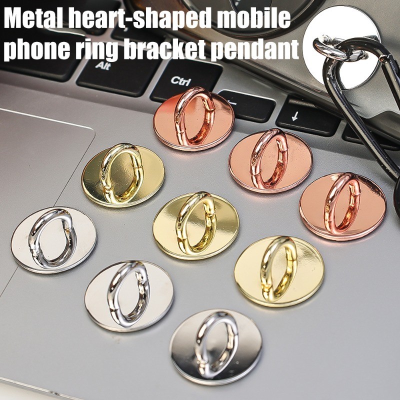 Đa Năng Dính Trái Tim Điện Thoại Ring Grip - Kim Loại DIY Móc Ngón Tay Đứng Cho Vỏ Di Động Giá Đỡ Charm & Phụ Kiện Dây Buộc
