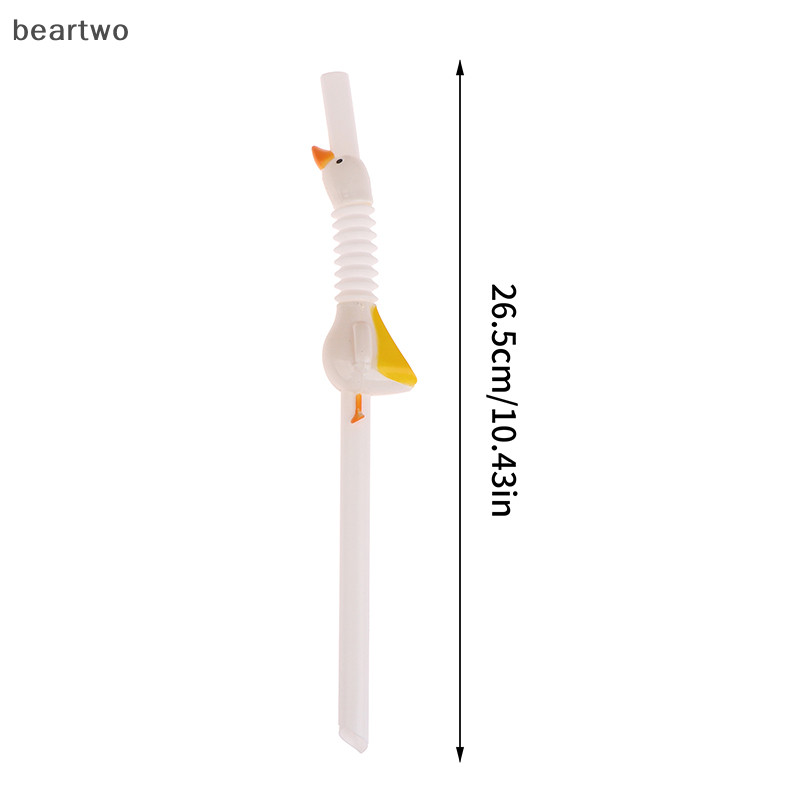 < Beartwo > 1 Ống hút ngỗng dài động vật thời trang có bàn chải Ống hút đường kính lớn có thể tái sử dụng Đẹp