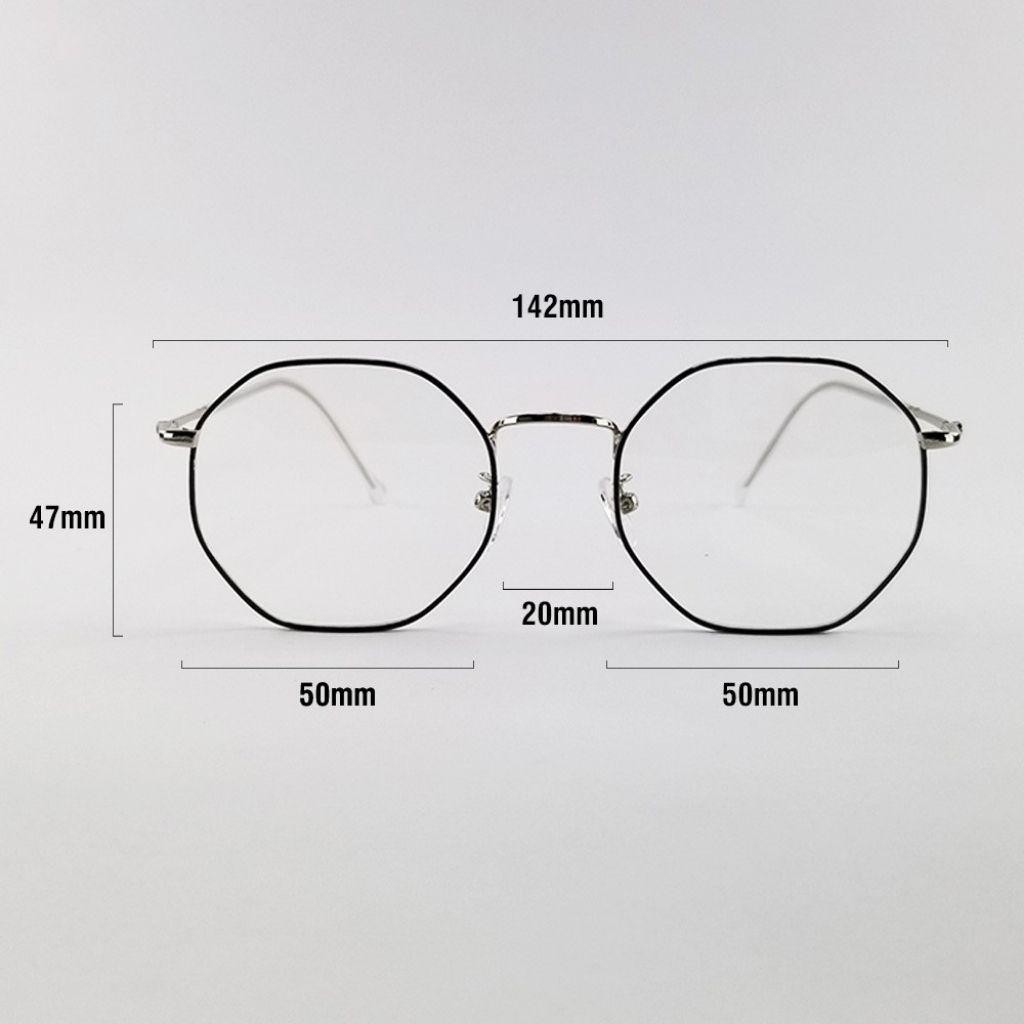 Mắt kính gọng kim loại lục giác cổ điển, Kính mát thời trang nam nữ chống ánh sáng xanh Styley K005