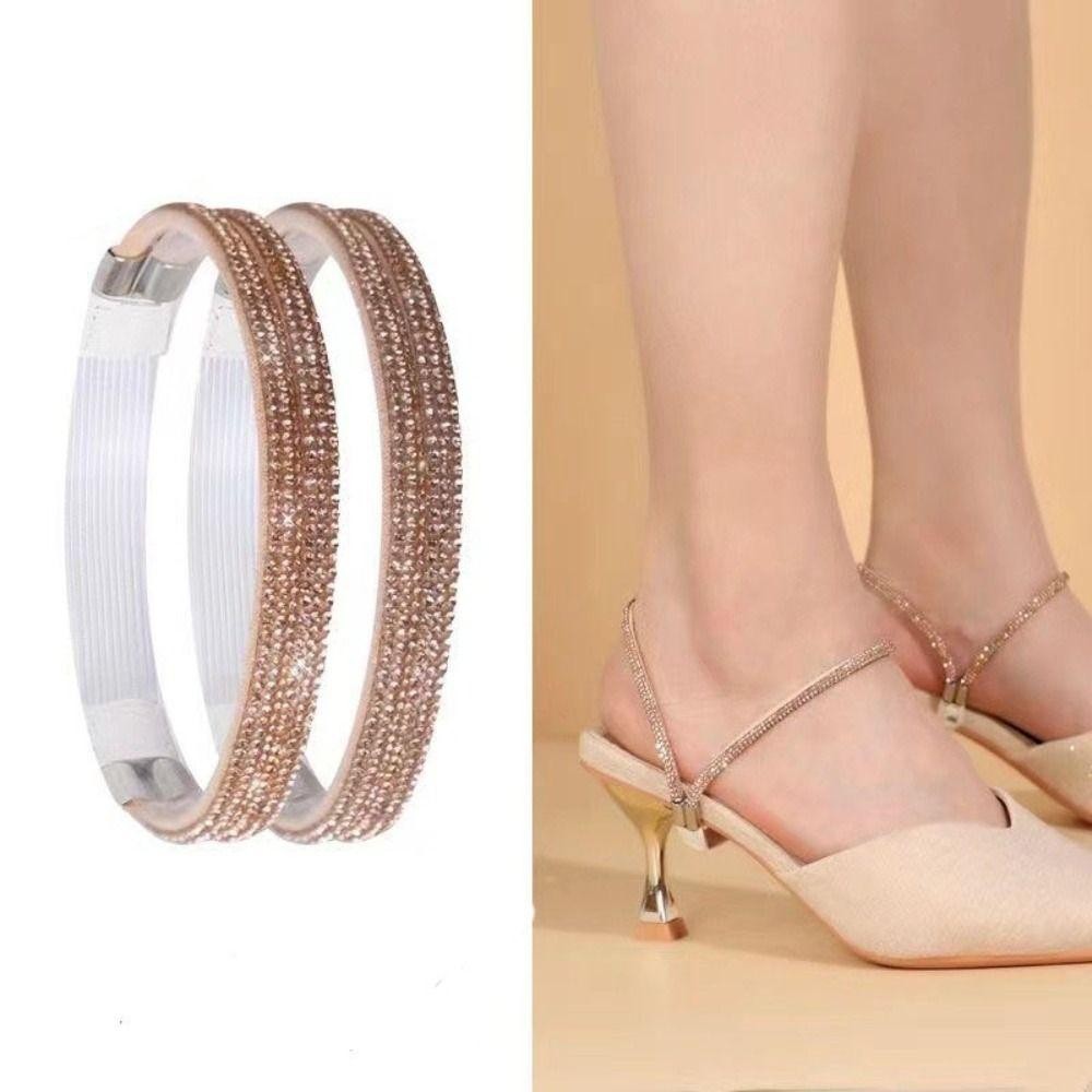 Dây đeo cố định JSJJING, chống trượt cho giày cao gót nữ, kim cương giả sáng bóng, thoải mái, có thể tháo rời