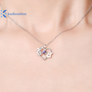 Kudosation Hoa Tinh Tế Trái Tim Mặt Dây Chuyền Vòng Cổ Cho Nữ Pha Lê Zircon Xương Đòn Dây Chuyền Tiệc Cưới Trang Sức