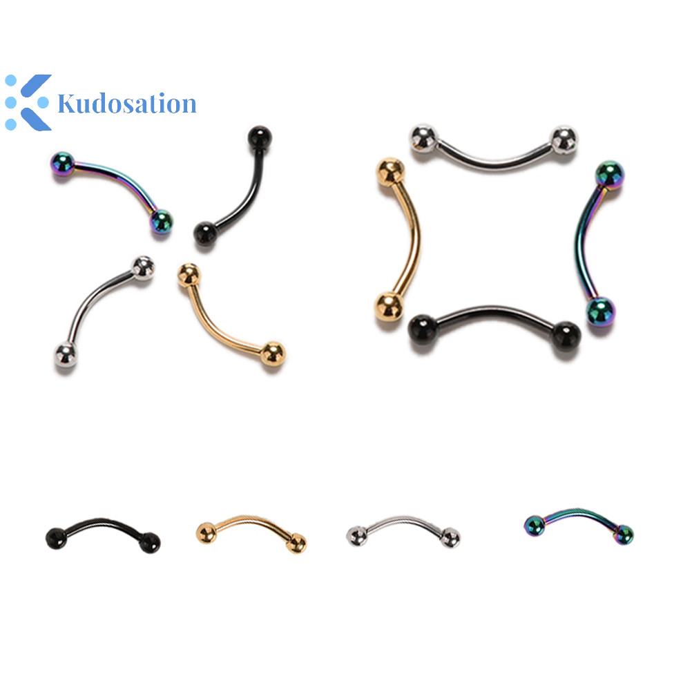 Kudosation Thép không gỉ cong Barbell Vòng lông mày Trang sức cơ thể lông mày