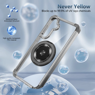 Dành cho Samsung S23 FE Ốp điện thoại trong suốt 360°Chân đế vòng từ tính xoay được Chống sốc Vỏ mỏng trong suốt