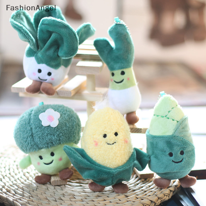 FashionAngel Rau Sang Trọng Hoạt Hình Bắp Cải Ngô Thổ Cẩm Mặt Dây Chuyền Búp Bê Nhồi Bông Mềm Móc Khóa Ba Lô Túi Xe Trang Trí Kid Quà Tặng TH