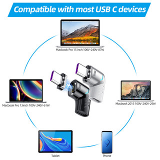 Elough 120W Magnetic Adapter Fast Charging USB Type C to Type C Connector