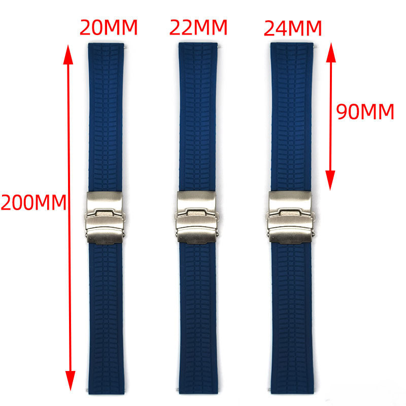 6 Màu Sẵn Sàng Stcok Dây Đeo Đồng Hồ Silicon 20 Mm 22 Mm 24 Mm Dây Đeo Đồng Hồ Cao Su Cho SEIKO Diver Vòng Tay Thạch Anh Đồng Hồ Cơ Nam Nữ Dây Đeo Tay Khóa Gấp