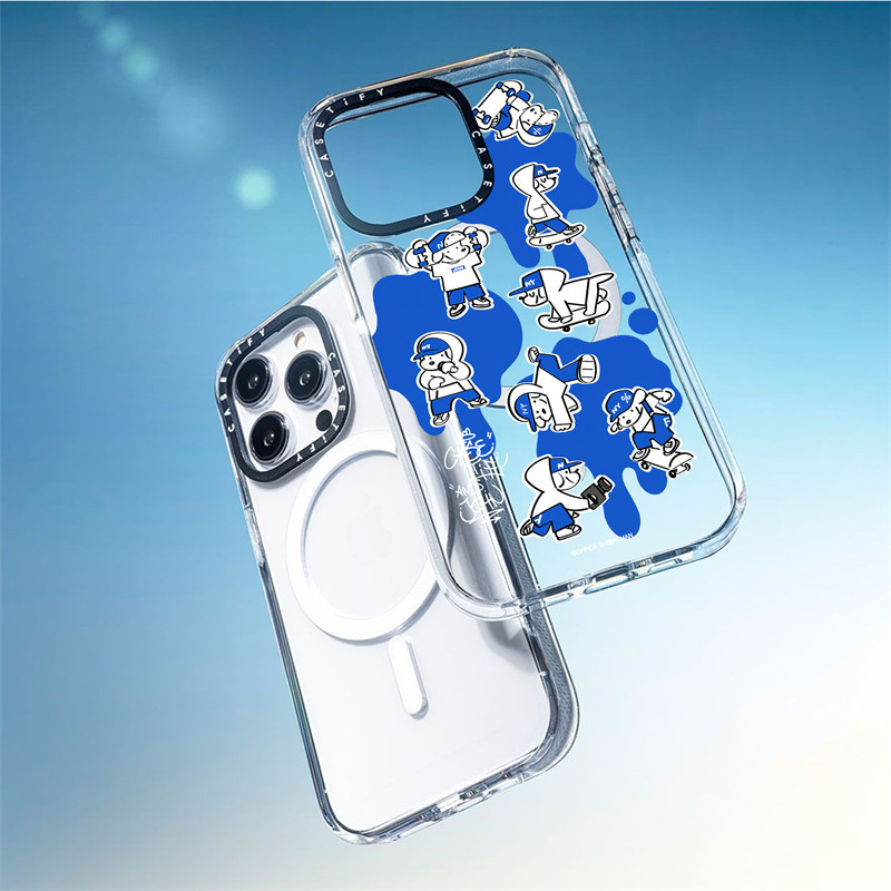 Casetify X Skater JOHN CASETiFY & JOHN (sơn) ốp lưng từ tính, mặt sau acrylic cứng, viền TPU, tương thích Apple iPhone 13/14/15 Pro Max