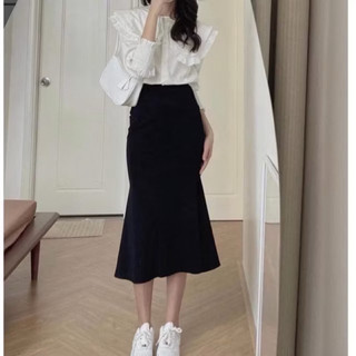 Chân váy đuôi cá dáng dài xoè midi cạp chun nữ trẻ trung tôn dáng