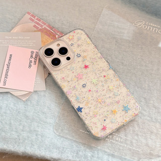 [Sheren] Ốp điện thoại iPhone ngôi sao đầy màu sắc lấp lánh phong cách Hàn Quốc Thích hợp cho i16 15 14 13 12 11 pro max Vỏ bảo vệ chống sốc