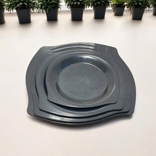 Đĩa phíp màu đen nhựa phíp melamine 4 size nhiều màu nhựa cao cấp