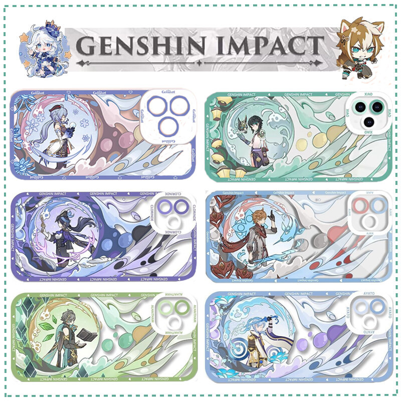 Genshin Impact Case Cho Redmi Note 14 13 Pro Plus 4G 5G Turbo 4 POCO X7 Pro 14C 13C 13 A3 Ốp Lưng Kamisato Ayato Dazai Osamu Nakahara Chuya Alhaitham Clorinde Vỏ TPU Mềm Trong Suốt