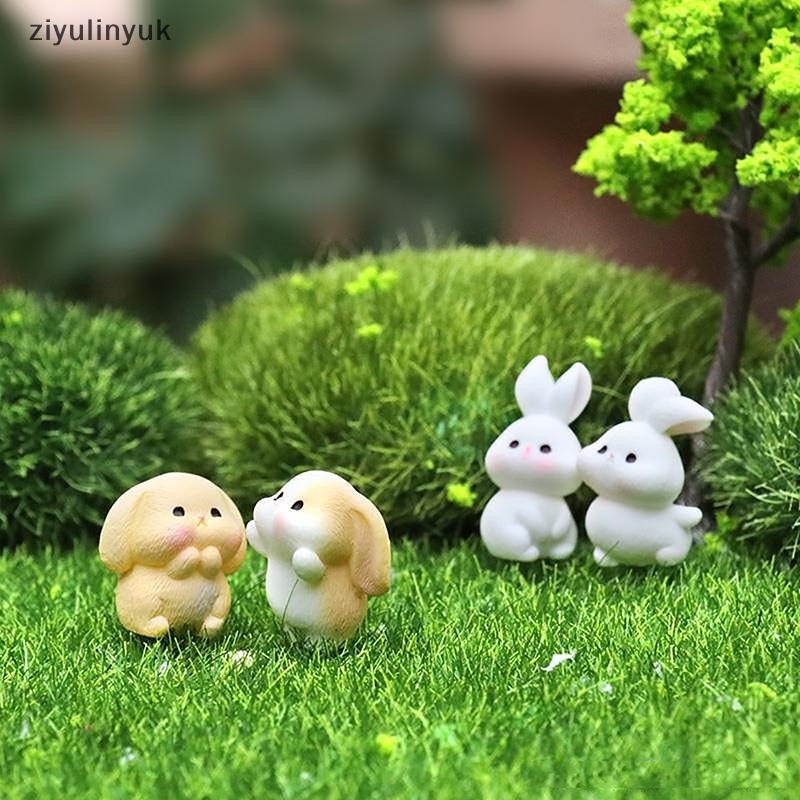 Ziyulinyuk Hình Thu Nhỏ Dễ Thương Micro Phong Cảnh Nhựa Đồ Trang Trí Trang Trí Nhà Cửa Động Vật Thỏ Phòng Trang Trí Bàn Làm Việc Quà Tặng EN