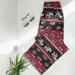 S-4XL Quần Size Lớn Nữ Thái Lan Voi Quần Ống Rộng Mùa Hè Pyjama Quần Co Giãn Mỏng Đi Biển Quần Rời Du Lịch Kỳ Lạ Quần Nữ Phong Cách Dân Tộc Quần Nữ Thường Ngày Quần Nữ Nhà Quần Dài