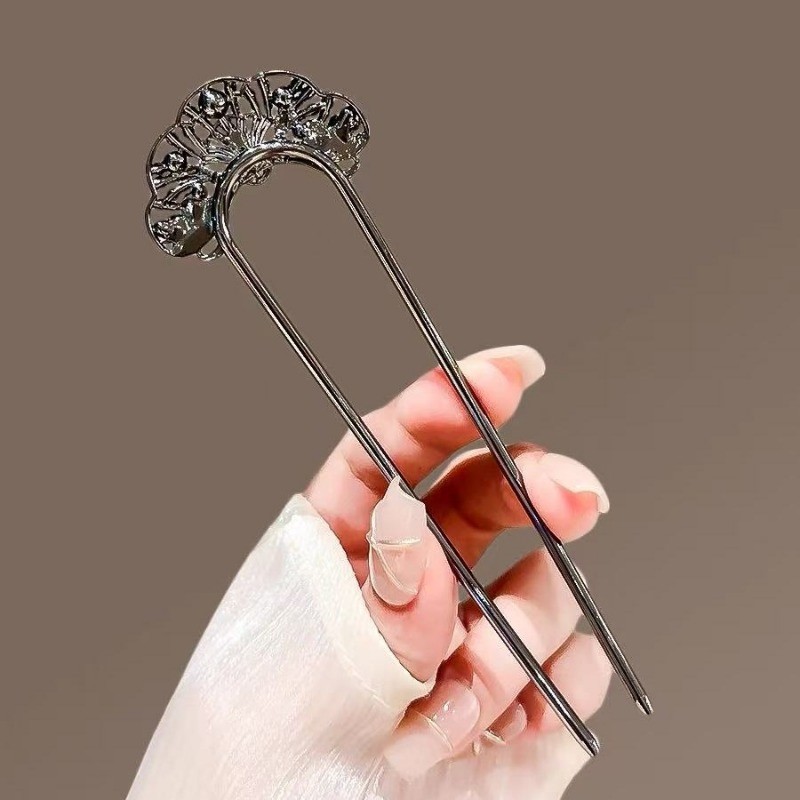 Mauropoli [Sẵn Sàng] Kẹp Tóc Han Kim Cương Giả Hình Quạt Cao Cấp Nữ Mới Trung Quốc Hiện Đại Đơn Giản Kẹp Tóc Lược Hình Chữ U Độc Đáo Kẹp Tóc