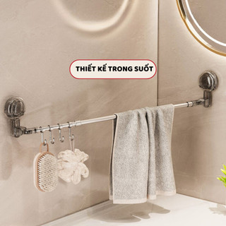 Giá Treo Khăn Nhà Tắm Cốc Hút Góc Tường Xoay 180 Độ Đa Năng Kèm Móc Tăng Giảm Chiều Dài NGÓI HOME-KNT04