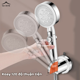 Giá Đỡ Vòi Sen Gắn Tường Có Cốc Hút Xoay 120 Độ, Giá Treo Vòi Hoa Sen Chống Nước, Chịu Lực Tốt GD01 - NGÓI HOME