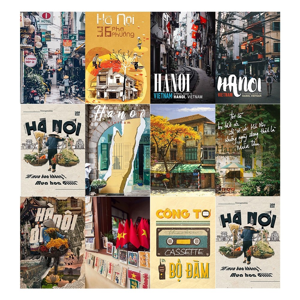 [DECAL] A5 In Màu - Set 50 Tờ Poster Giấy Dán Tường - POSTER HÀ NỘI - Decor Trang Trí Nhà | MS: 111562