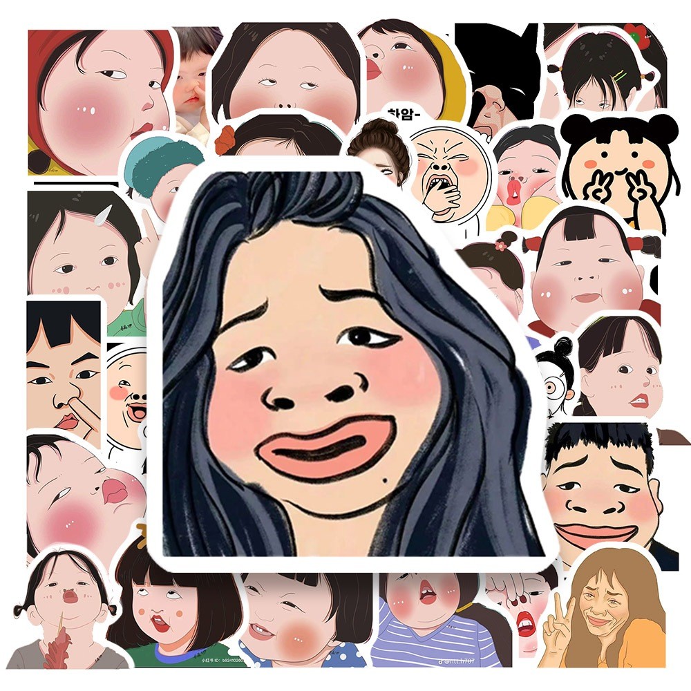 50 Sticker MEME CÔ BÉ VUI VẺ chống nước sticker dán laptop, điện thoại, đàn guitar, mũ bảo hiểm, vali | MS: 000382