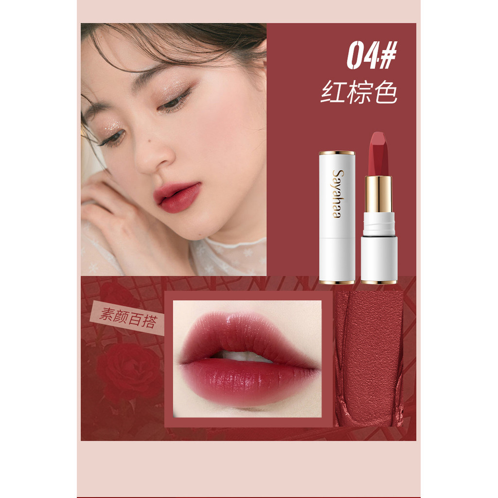 S101 Son Lì Cao Cấp Sayahaa Không Trôi - Màu Đẹp Tự Nhiên, Lâu Phai, Dưỡng Môi Mềm Mịn
