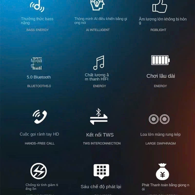 𝐓𝐞𝐜𝐡 𝐒𝐭𝐨𝐫𝐞 Loa Bluetooth không dây TSN-1 có hiệu ứng âm thanh Hifi âm thanh nổi, dung lượng lớn và tuổi thọ pin dài