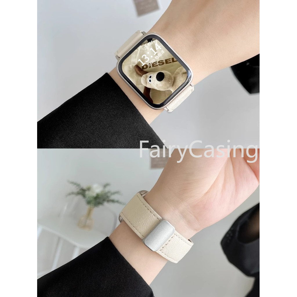 Dây Da S11 Cho Apple Watch Series 10 46mm 42 44mm 40 38 45 Mm 41mm Vòng Tay iWatch Series 4 5 6 SE 7 8 9 Ultra2 49mm
