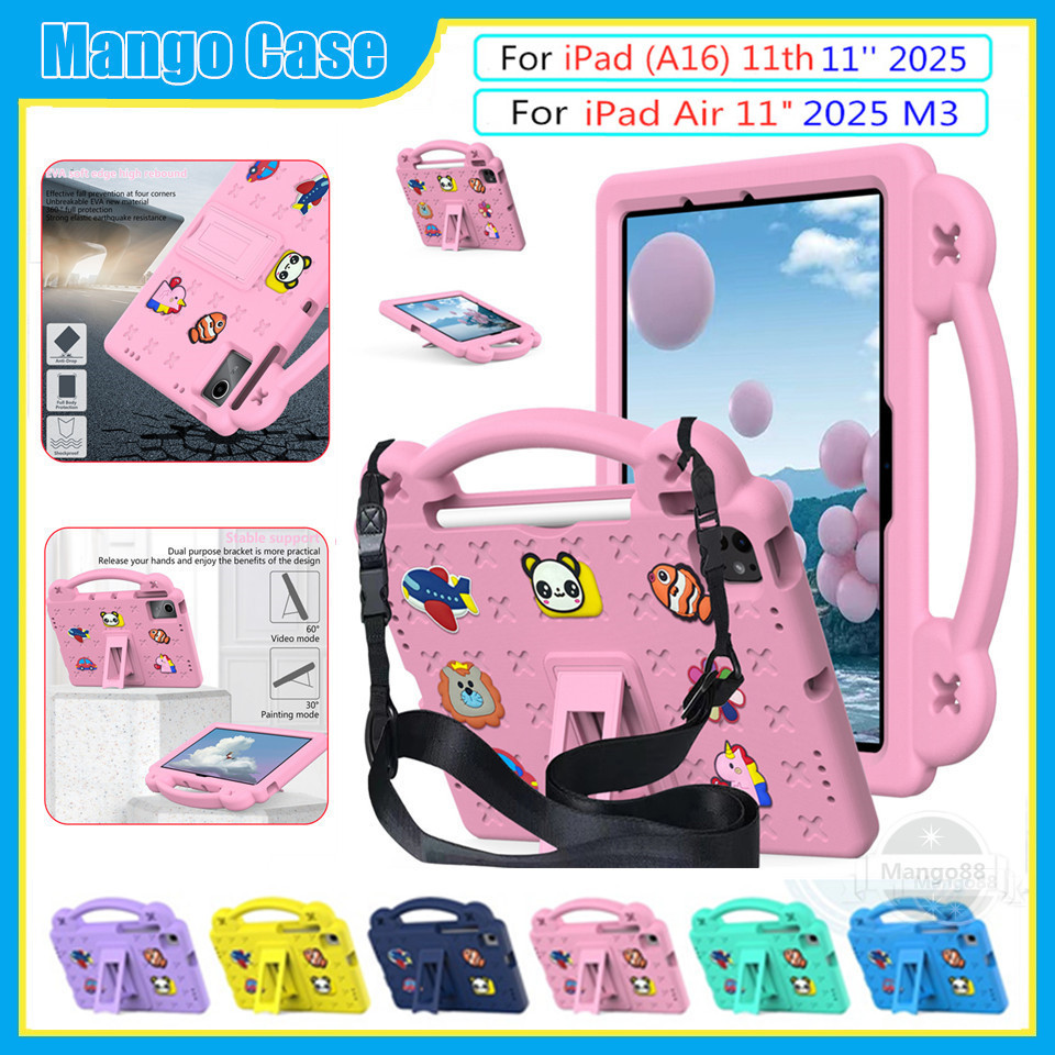 Dành Cho iPad 11th (A16) 2025 iPad Air 11 "2024 M2 / 2025 M3 Ốp Lưng Dây Đeo Trẻ Em Chống Sốc An Toàn Cho Trẻ Em