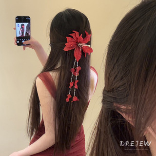 Drejew Vải mô phỏng phía bên kia của kẹp tóc tua rua bờ biển phong cách mới phong cách kỳ nghỉ bên bờ biển kẹp mỏ vịt phụ kiện tóc đa năng cao cấp