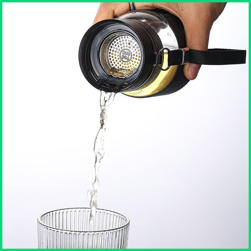Chai pha trà thủy tinh Chai nước pha trà hai lớp 320ml Chai tách nước du lịch Di động jiwvn
