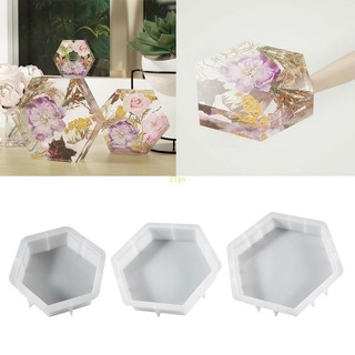 Flgo Nâng Cấp Khối Hình Học Lục Giác Khuôn Silicon Lớn Vừa Nhỏ Nhựa Khuôn Để Bảo Quản Hoa Để Bàn Trang Trí