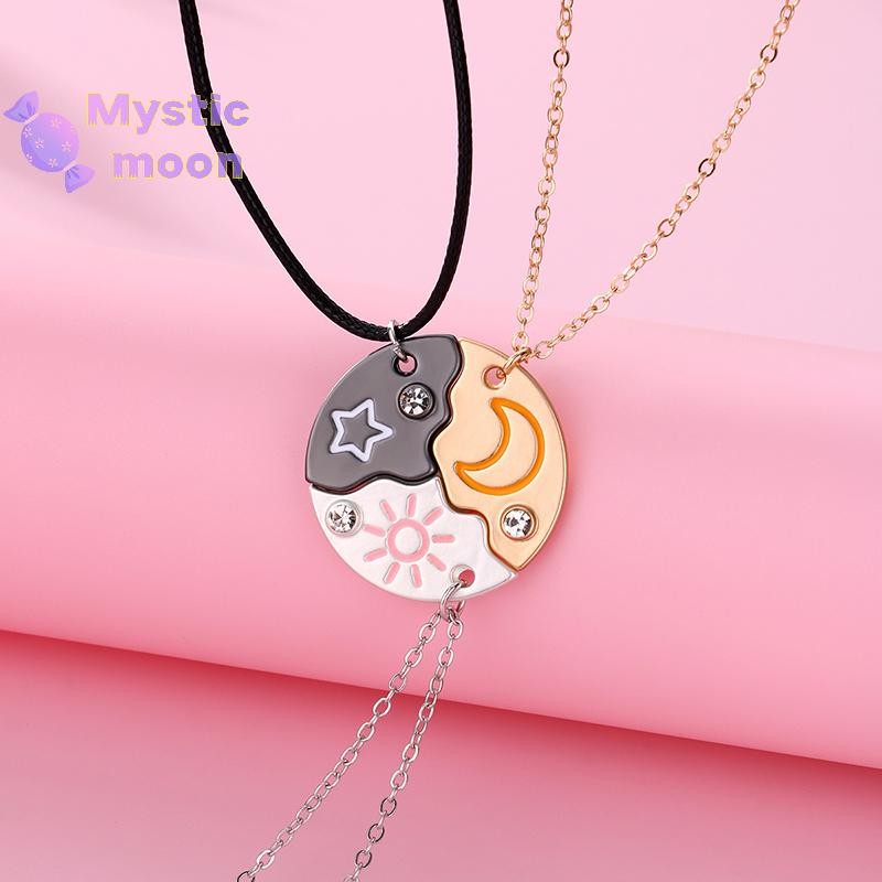 [Mystic] 3 Cái / bộ Mặt Trăng Mặt Trăng Sao Mặt Dây Chuyền Vòng Cổ Người Bạn Thân Nhất Bff Tình Bạn Cặp Đôi Vòng Cổ Trang Sức Thời Trang [Mới]