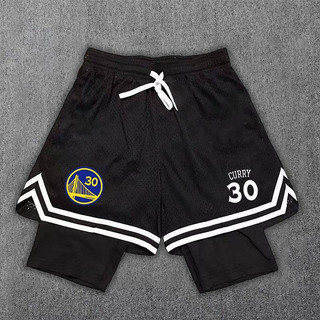 American Quick-Drying Sports Shorts Curry Owen Shorts Fake Two-Piece Double Layer Leisure Training Basketball Running Fitness Pants 34tX