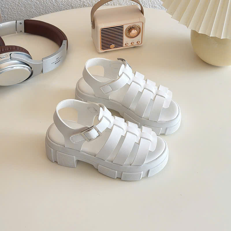 sandal bé gái dép quai hậu cho bé quai chéo êm chân QCCC full hộp trắng đen cho bé từ 3 tuổi có gót V1029