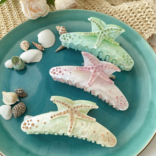 Kovoi / dream Ocean ~ Đầy Màu Sắc Sao Biển Acetate Lấy Kẹp Nữ Thiết Kế Niche Kẹp Cá Mập Mũ Đội Đầu Tóc Ngọt Ngào